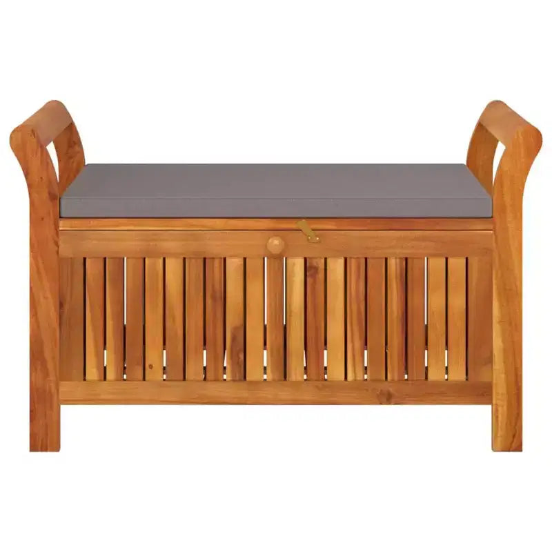 vidaXL Banc de rangement de patio avec coussin Causeuse d'extérieur en bois d'acacia massif