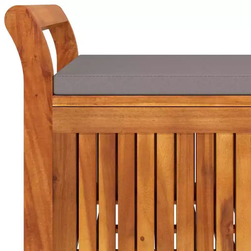 vidaXL Banc de rangement de patio avec coussin Causeuse d'extérieur en bois d'acacia massif