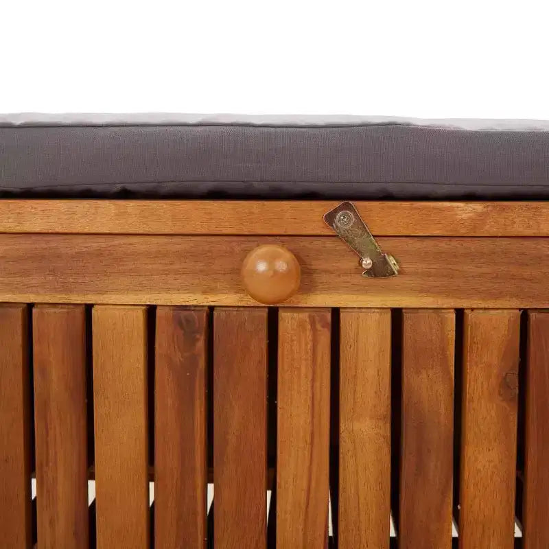 vidaXL Banc de rangement de patio avec coussin Causeuse d'extérieur en bois d'acacia massif