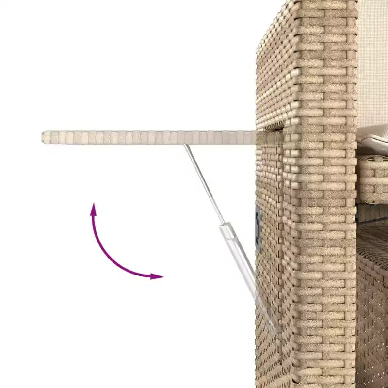 Banc de jardin inclinable vidaXL avec coussins, pour l'extérieur, le jardin, le balcon, en résine tressée