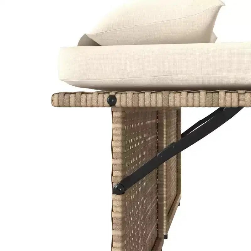 Banc de jardin inclinable vidaXL avec coussins, pour l'extérieur, le jardin, le balcon, en résine tressée