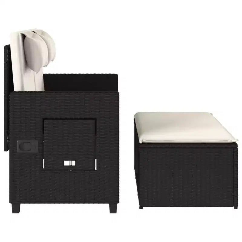 Banc de jardin inclinable vidaXL avec coussins, pour l'extérieur, le jardin, le balcon, en résine tressée
