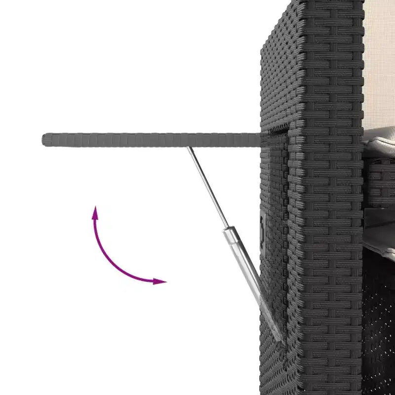 Banc de jardin inclinable vidaXL avec coussins, pour l'extérieur, le jardin, le balcon, en résine tressée