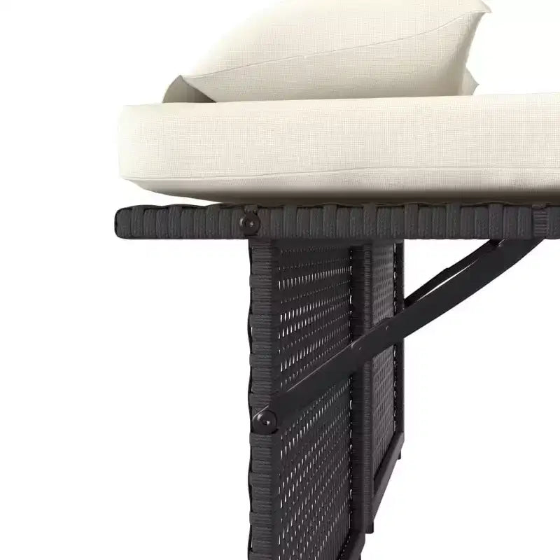Banc de jardin inclinable vidaXL avec coussins, pour l'extérieur, le jardin, le balcon, en résine tressée