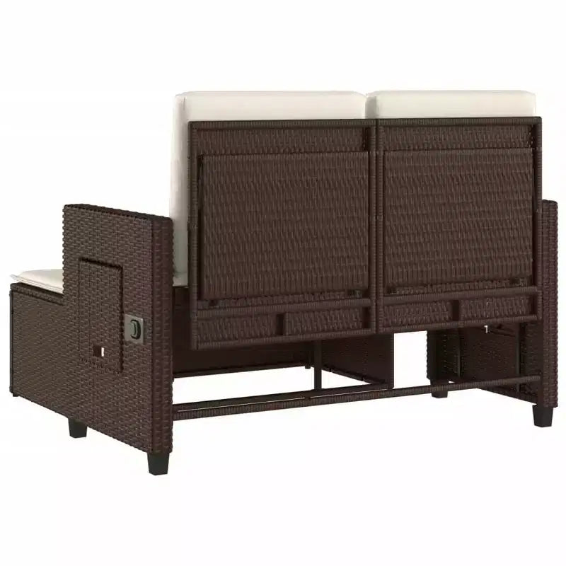 Banc de jardin inclinable vidaXL avec coussins, pour l'extérieur, le jardin, le balcon, en résine tressée