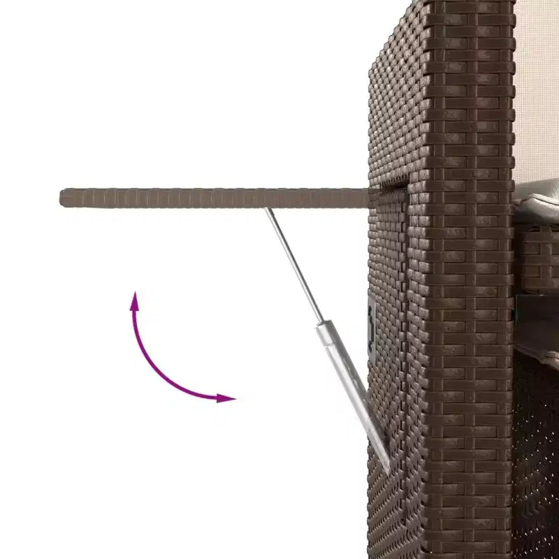 Banc de jardin inclinable vidaXL avec coussins, pour l'extérieur, le jardin, le balcon, en résine tressée