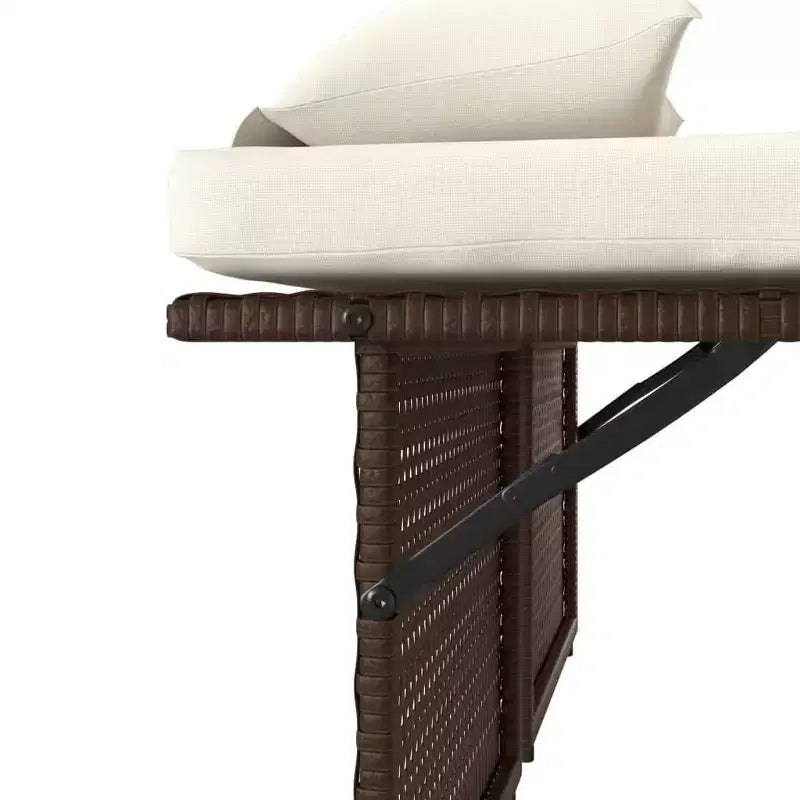 Banc de jardin inclinable vidaXL avec coussins, pour l'extérieur, le jardin, le balcon, en résine tressée