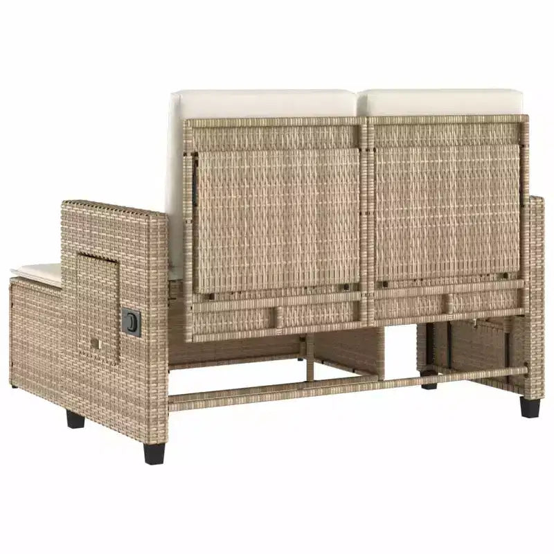Banc de jardin inclinable vidaXL avec coussins, pour l'extérieur, le jardin, le balcon, en résine tressée