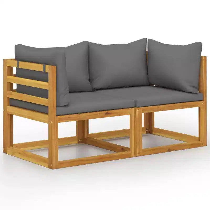 vidaXL Causeuse d'extérieur pour patio 2 places avec coussins pour balcon