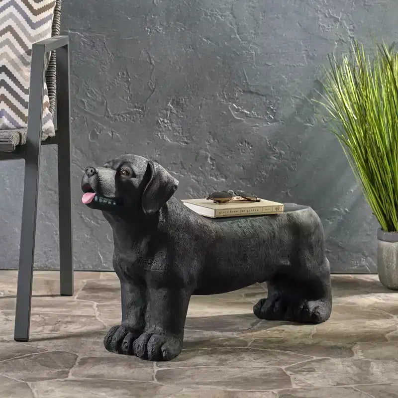 Christopher Knight Home Damien Modern Lightweight Concrete Patio Dog Bench