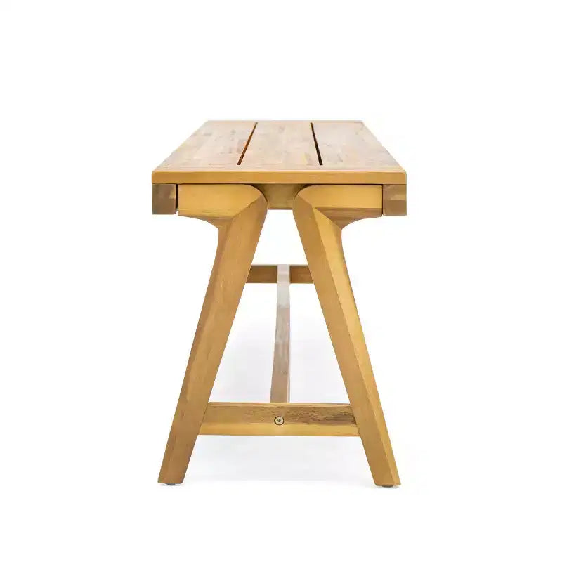 Lot de 2 bancs de salle à manger d'extérieur, bancs de patio en bois d'acacia, banc de jardin toutes saisons pour la piscine et les repas en plein air - Panipeachy