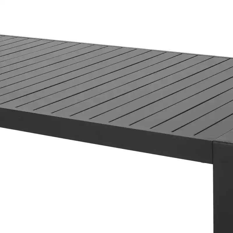 Table à manger d'extérieur en aluminium, noire