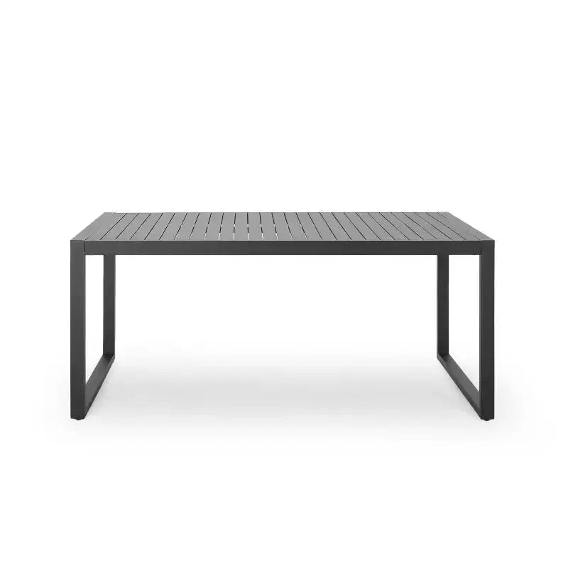 Table à manger d'extérieur en aluminium, noire