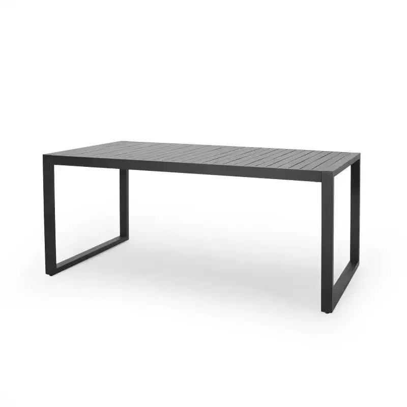 Table à manger d'extérieur en aluminium, noire