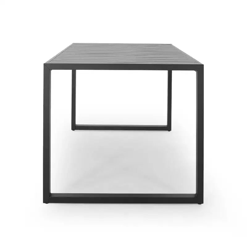 Table à manger d'extérieur en aluminium, noire