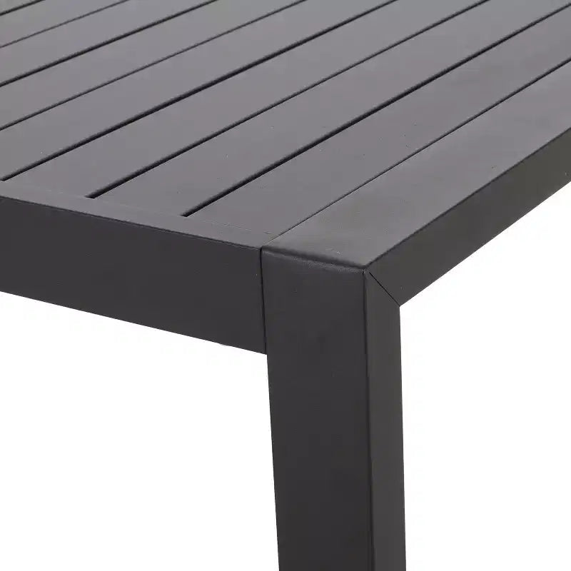 Table à manger d'extérieur en aluminium, noire