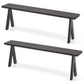 Costway 3-Person Outdoor Bench Set of 2 w/ 800 LBS Bearing Capacity for Garden