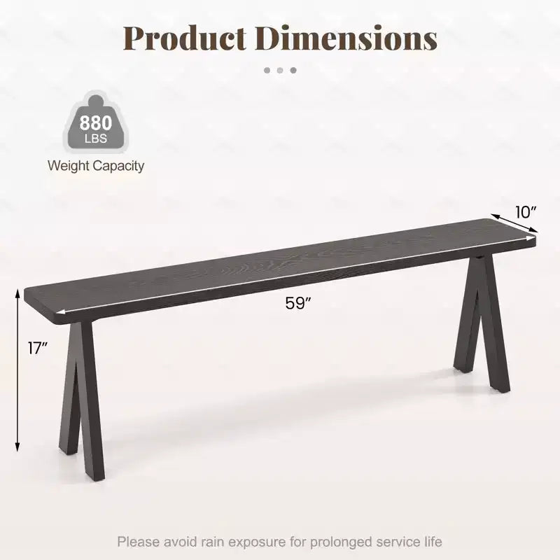 Costway Banc de Jardin Extérieur pour 3 Personnes, Lot de 2, Capacité de Charge 360 kg
