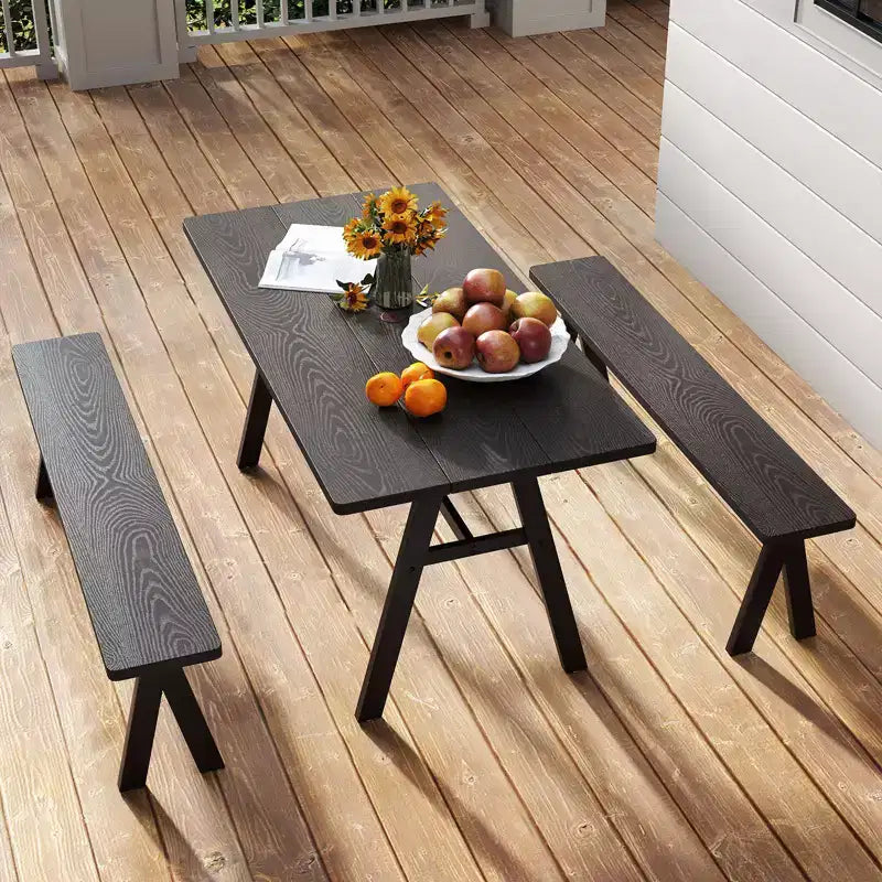 Costway Banc de Jardin Extérieur pour 3 Personnes, Lot de 2, Capacité de Charge 360 kg