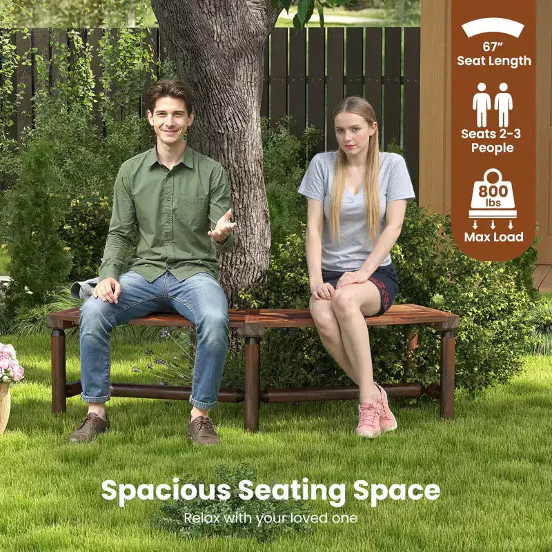 Banc de Patio Incurvé Costway pour 2-3 Personnes Causeuse d'Extérieur pour Jardin