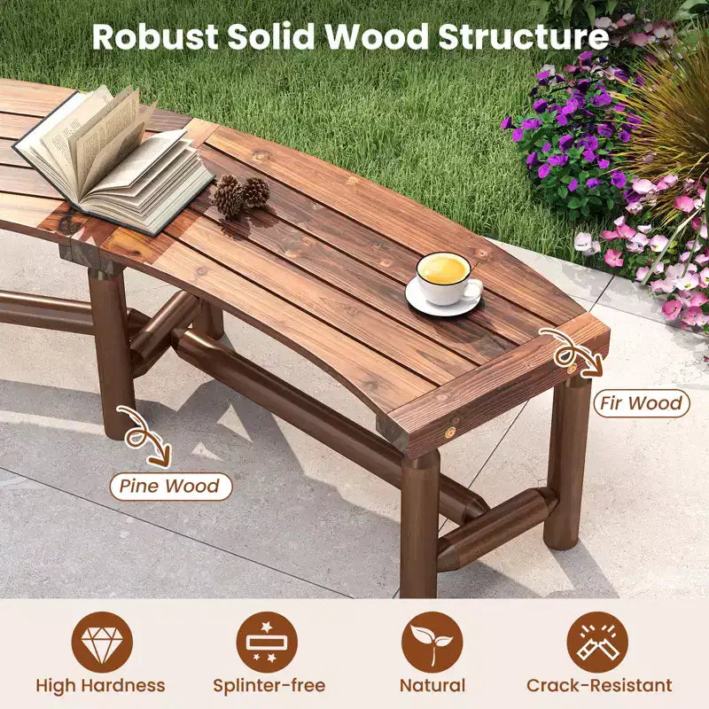 Banc de Patio Incurvé Costway pour 2-3 Personnes Causeuse d'Extérieur pour Jardin