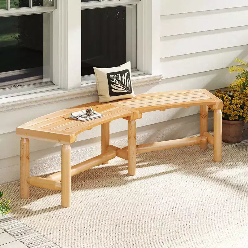 Banc de Patio Incurvé Costway pour 2-3 Personnes Causeuse d'Extérieur pour Jardin