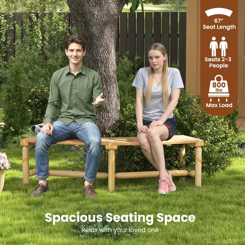 Banc de Patio Incurvé Costway pour 2-3 Personnes Causeuse d'Extérieur pour Jardin