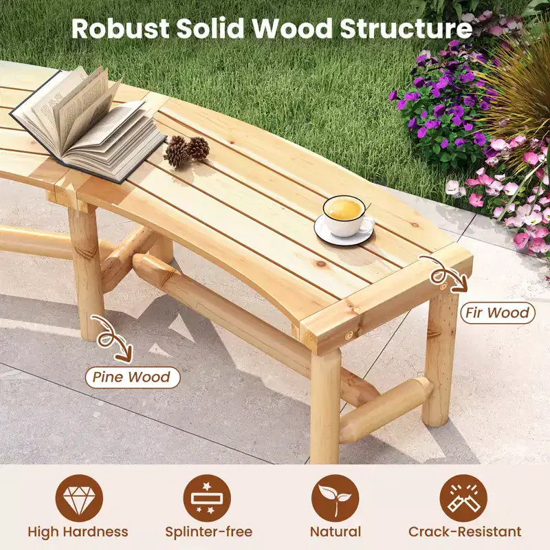 Banc de Patio Incurvé Costway pour 2-3 Personnes Causeuse d'Extérieur pour Jardin