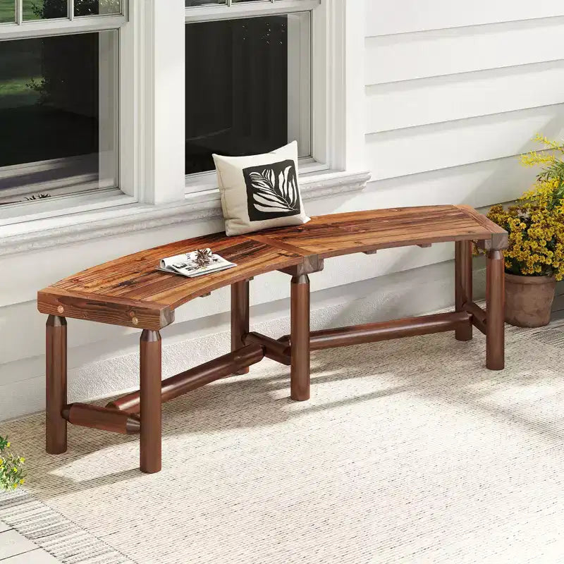Banc de Patio Incurvé Costway pour 2-3 Personnes Causeuse d'Extérieur pour Jardin