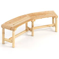 Costway Patio Curved Bench for 2-3 People Outdoor Loveseat for Backyard Garden