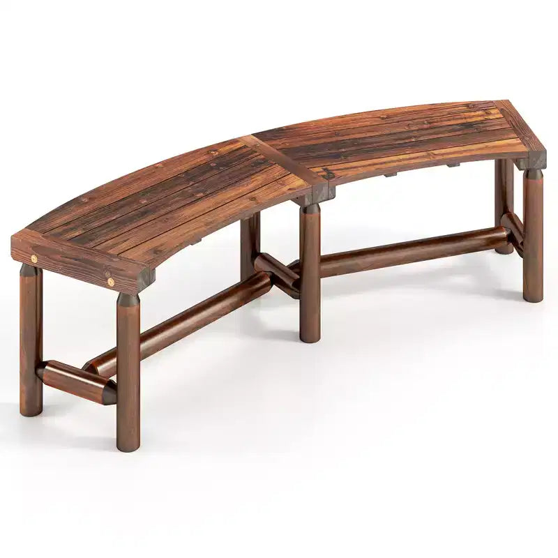 Banc de Patio Incurvé Costway pour 2-3 Personnes Causeuse d'Extérieur pour Jardin