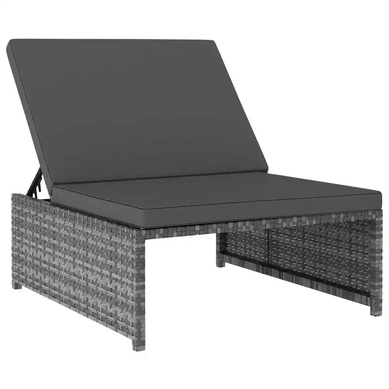 vidaXL Chaises de jardin inclinables 2 pcs avec table Résine tressée grise