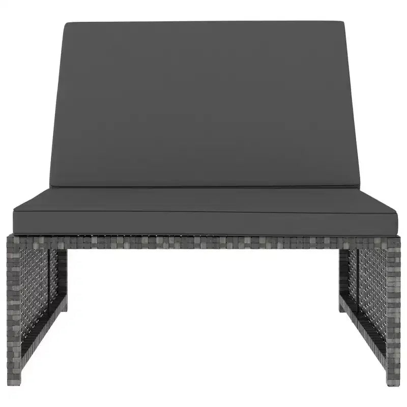 vidaXL Chaises de jardin inclinables 2 pcs avec table Résine tressée grise
