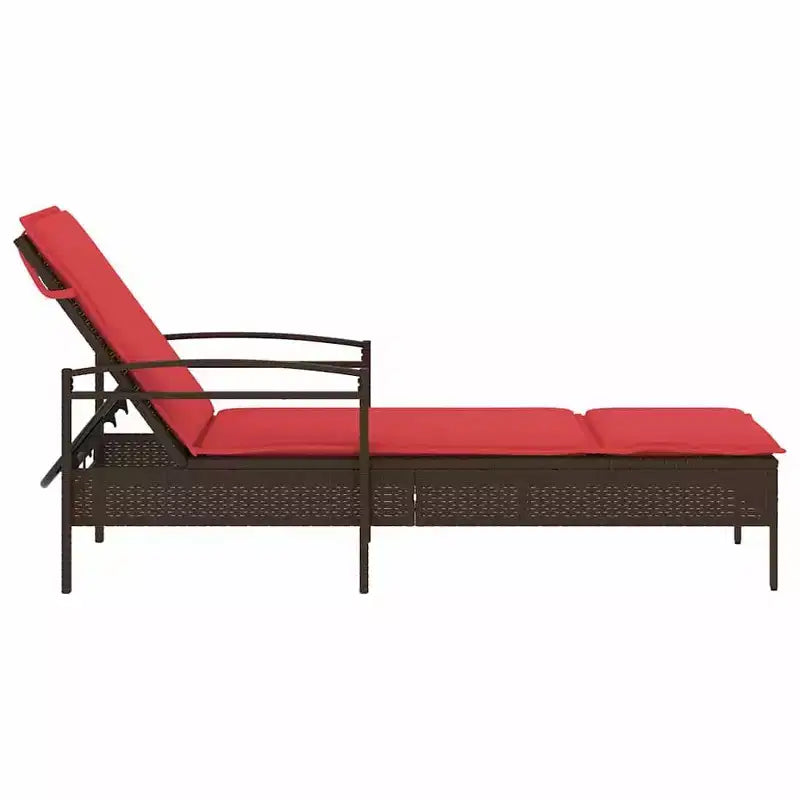 vidaXL Chaise longue 1 place marron 63 x 200 x 81 cm Résine tressée