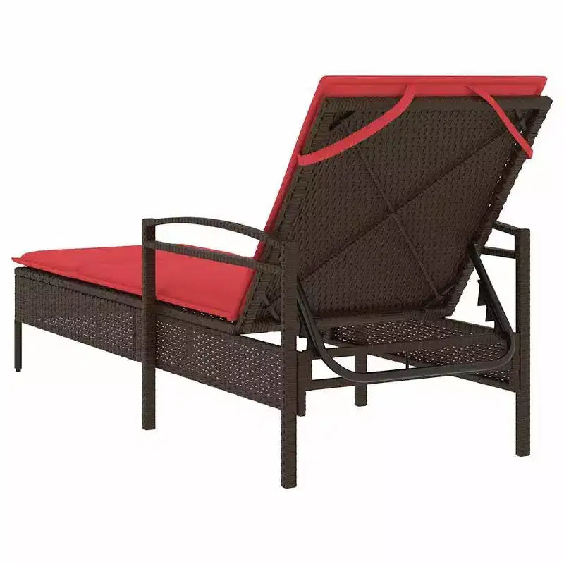 vidaXL Chaise longue 1 place marron 63 x 200 x 81 cm Résine tressée
