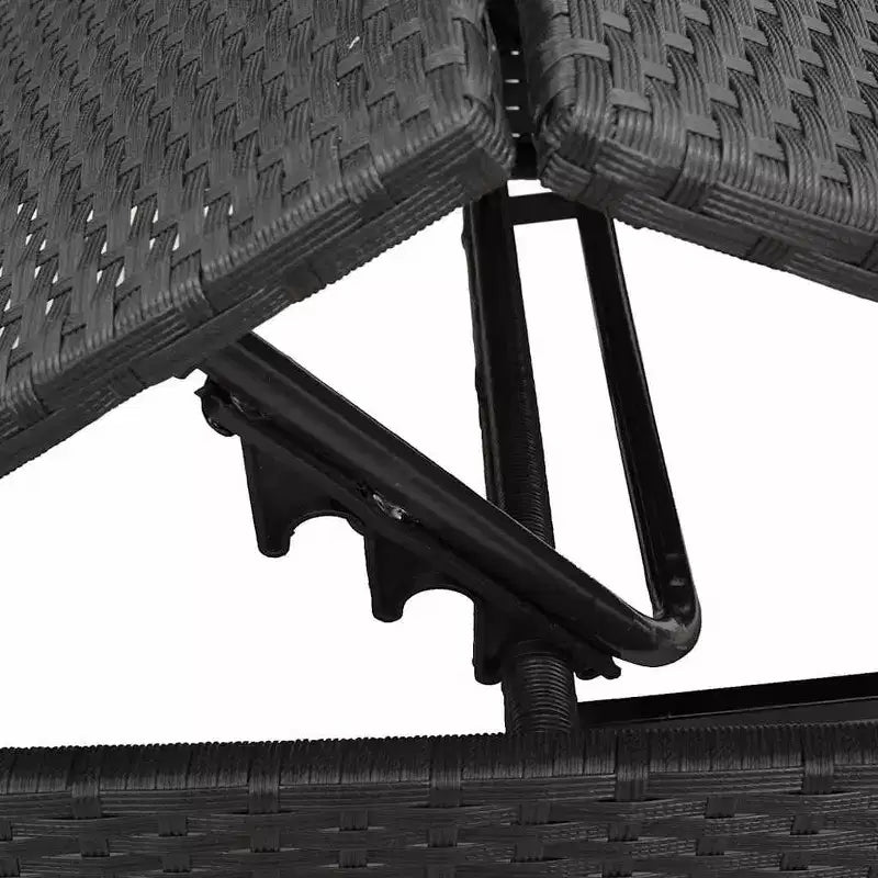 vidaXL Chaise longue de jardin en résine tressée Taille standard