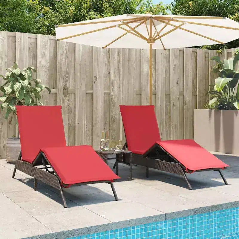 vidaXL Chaise longue de jardin en résine tressée Taille standard
