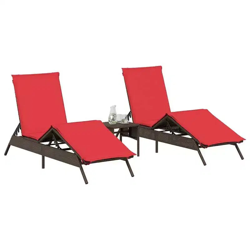 vidaXL Chaise longue de jardin en résine tressée Taille standard