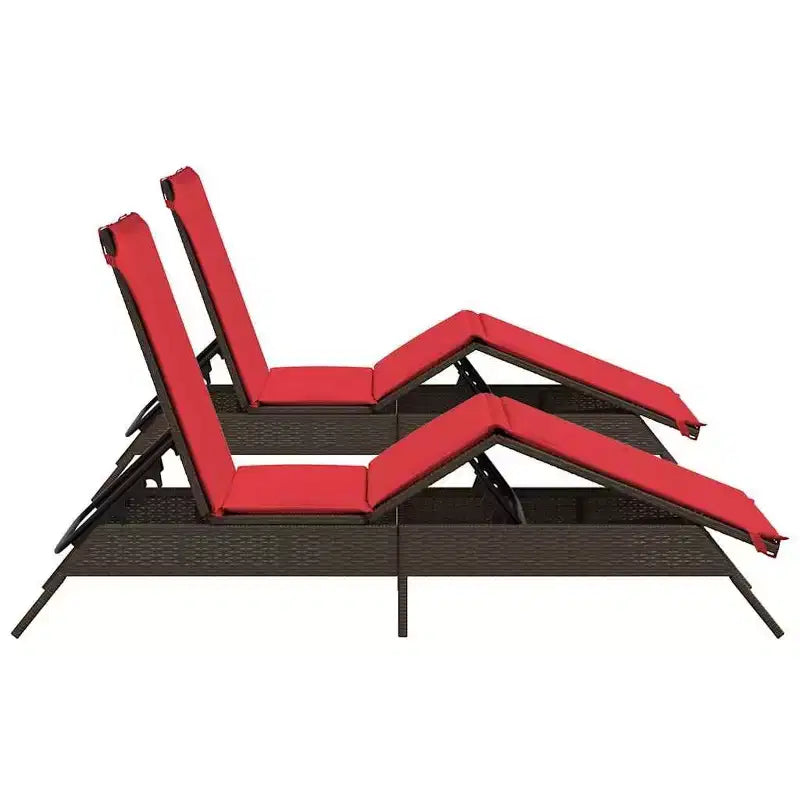 vidaXL Chaise longue de jardin en résine tressée Taille standard