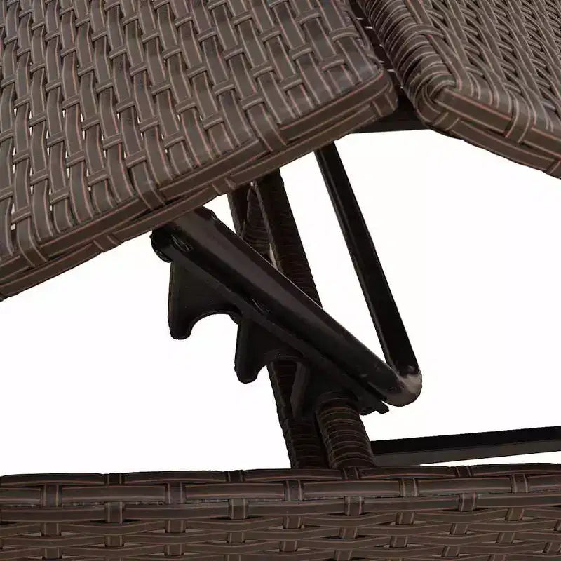vidaXL Chaise longue de jardin en résine tressée Taille standard