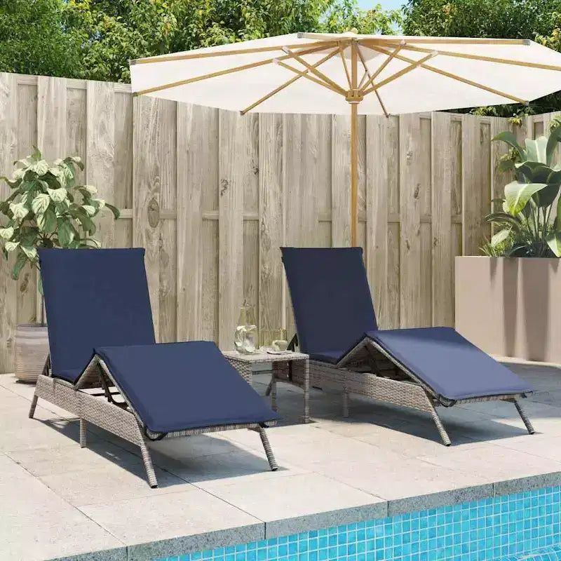 vidaXL Chaise longue de jardin en résine tressée Taille standard