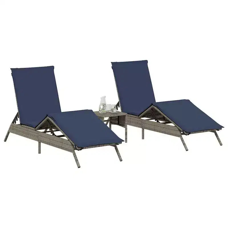 vidaXL Chaise longue de jardin en résine tressée Taille standard