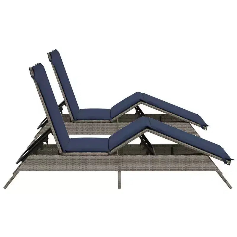 vidaXL Chaise longue de jardin en résine tressée Taille standard