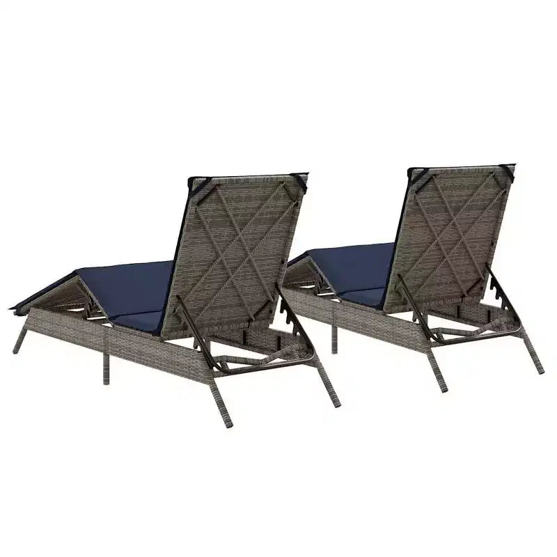 vidaXL Chaise longue de jardin en résine tressée Taille standard