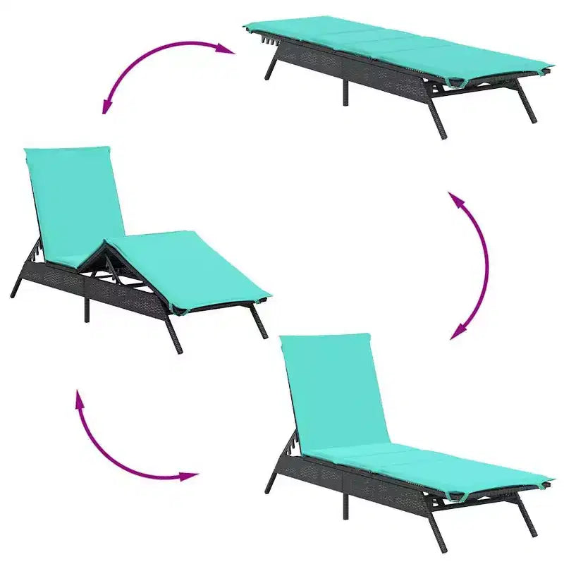 vidaXL Chaise longue de jardin en résine tressée Taille standard