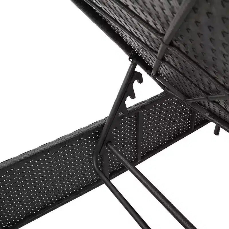 vidaXL Chaise longue de jardin en rotin PE avec housses amovibles extra longues