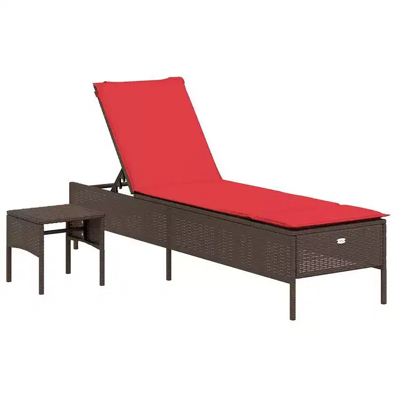 vidaXL Chaise longue de jardin en rotin PE avec housses amovibles extra longues