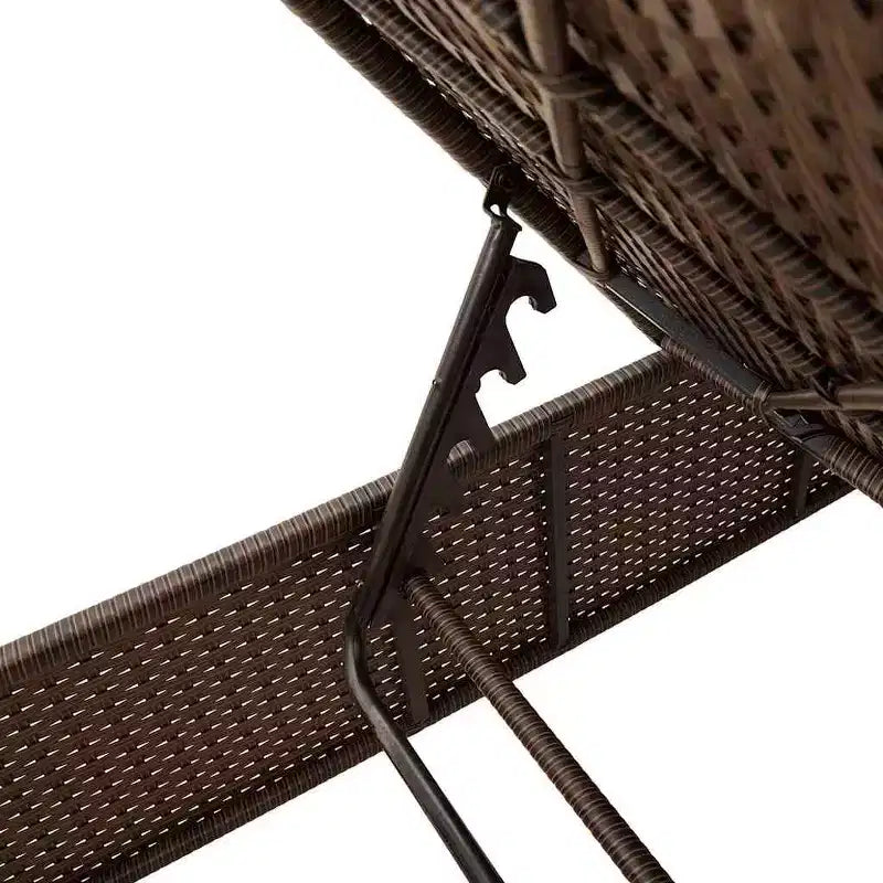 vidaXL Chaise longue de jardin en rotin PE avec housses amovibles extra longues