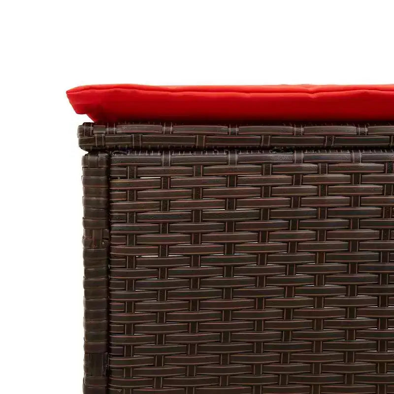vidaXL Chaise longue de jardin en rotin PE avec housses amovibles extra longues