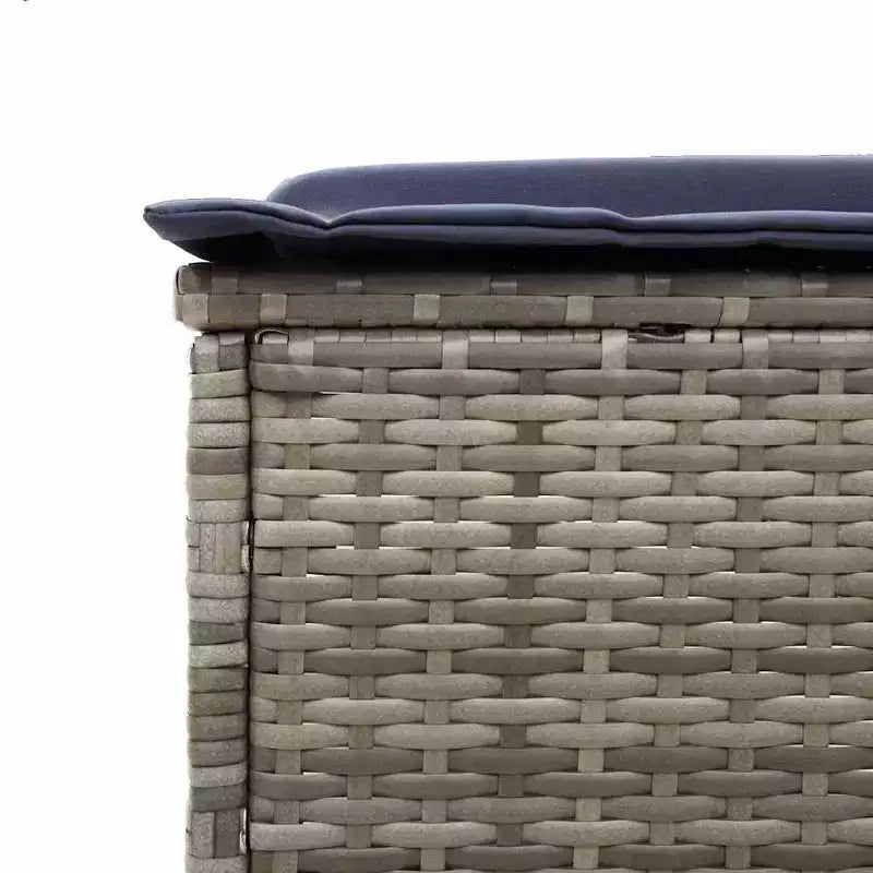 vidaXL Chaise longue de jardin en rotin PE avec housses amovibles extra longues